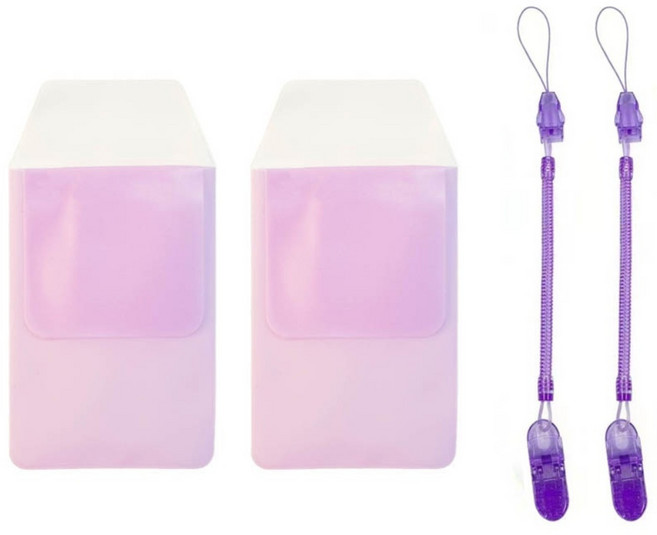 엠엔피 널스포켓2P+스프링 집게줄2P, 퍼플