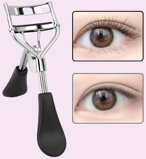 윙코코 속눈썹 뷰러 컬링 집게, 1개, 실버블랙