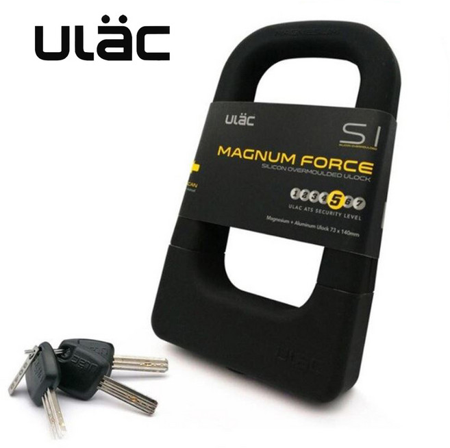 유락 MAGNUN FORCE U형 자전거 오토바이 자물쇠, 검정, 1개