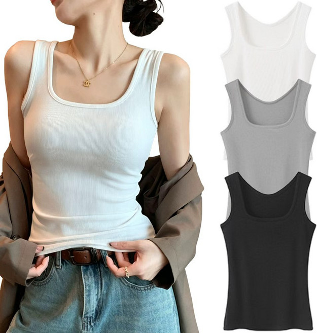 루이스 여성 나시 3매세트 여성 끈런닝 이너나시 빅사이즈