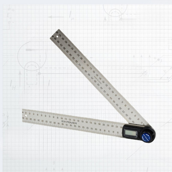 각도 길이 동시측정 2IN1 스테인리스 스틸 300mm 디지털 각도자, 1개