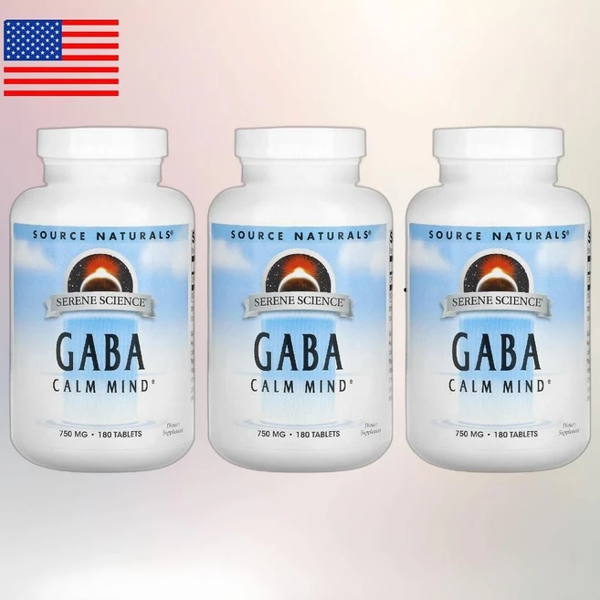 Source Naturals 소스 내추럴스 Serene Science 가바 750mg 180정 3통, 3개 - 쿠팡