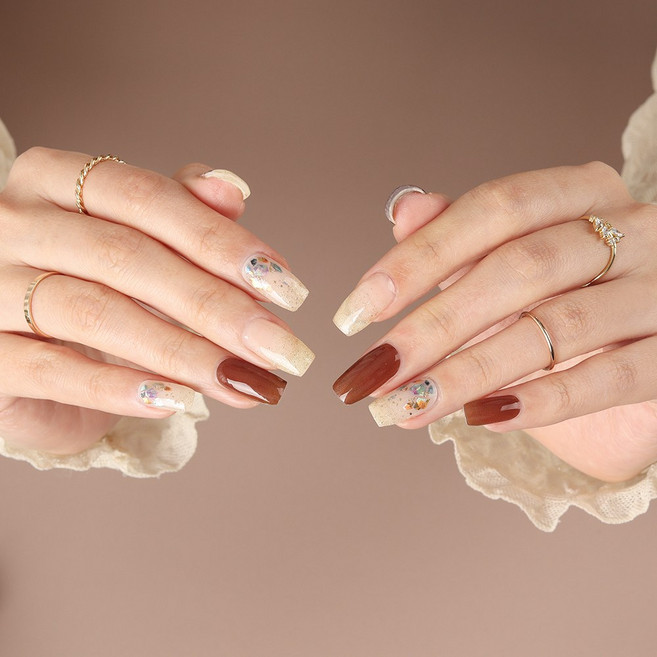 샤인비 멀티 큐어링 젤 스트립스 18p 세트 햇빛에 구워도 되는 멀티 큐어링 젤 스티커, 1개, 69498 브라이트 에너지 시트린