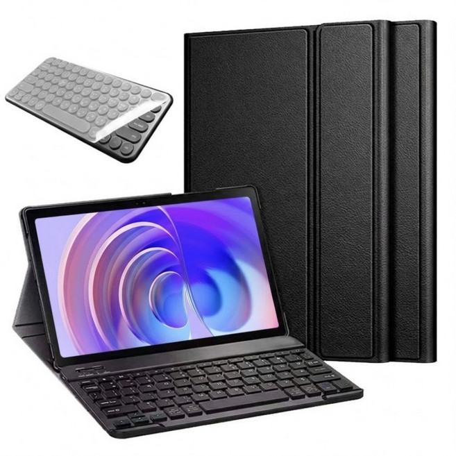 케이스나라 아이뮤즈 뮤패드 Go M1 호환 블루투스 무선 키보드 케이스 커버, 1개, 검정