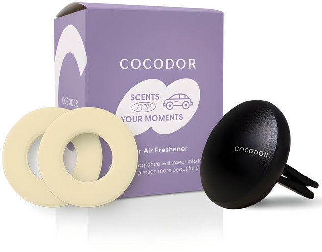 코코도르 메탈블랙 클립 차량용 디퓨저 통풍구형 본품 + 리필 2p, 블랙체리, 1세트