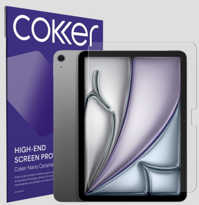 코커 아이패드 에어 11 13 M3 종이질감 블루라이트차단 저반사 지문방지 항균 액정보호필름, 1개
