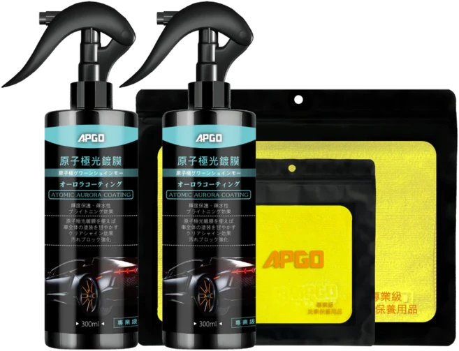 APGO 原子極光鍍膜 乾濕兩用 極致持久耐洗款 150天長效防護 抗紫外線 UV 氧化 30分鐘洗車+鍍膜, 3個, 300ml