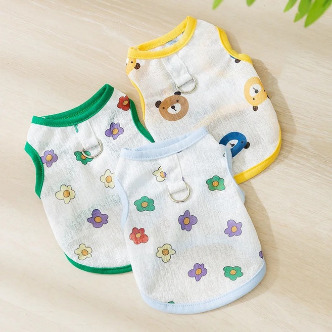 강아지 고양이 반려동물 진드기 해충방지 벌레예방 의류, 그린, 1개