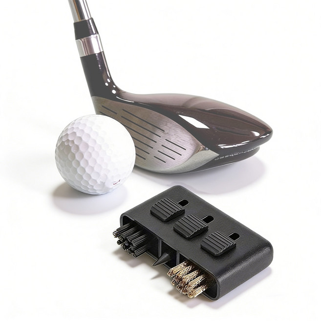 LXU 휴대용 포켓 3in1 휴대용 골프채 브러쉬 아이언 그루브 클리너, 1개, 검정색