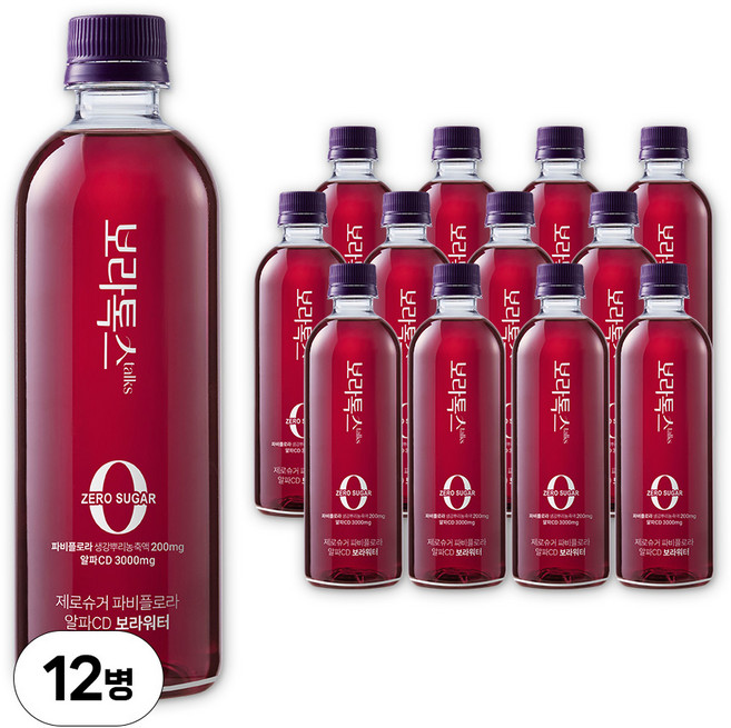 보라톡스 파비플로라 알파CD 제로슈가 보라워터, 12개, 500ml