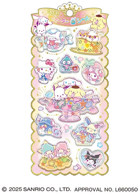 옐상 산리오 워터룸 스티커 5종, 1개, 기본