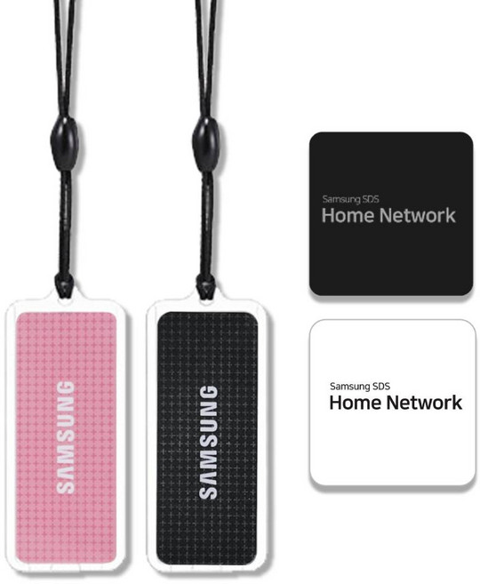 삼성 도어락 카드키 고리형 스티커키 태그키, 1세트, 고리2+부착2