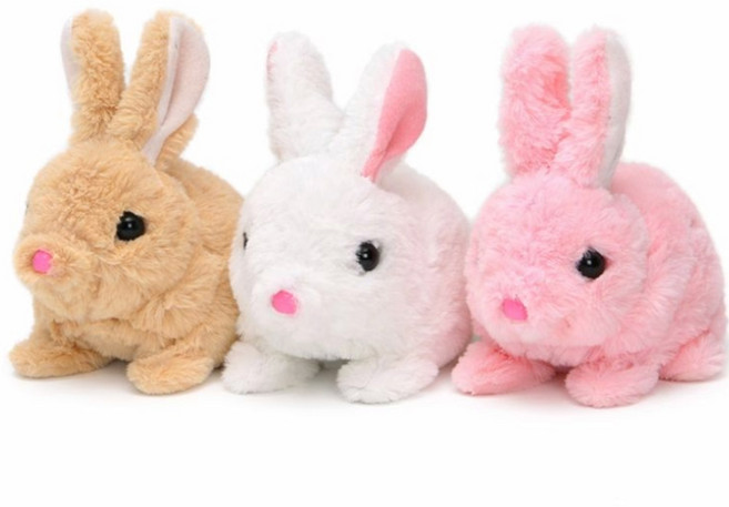 움직이는 토끼인형 + 건전지 작동인형, 화이트, 1개, 16cm