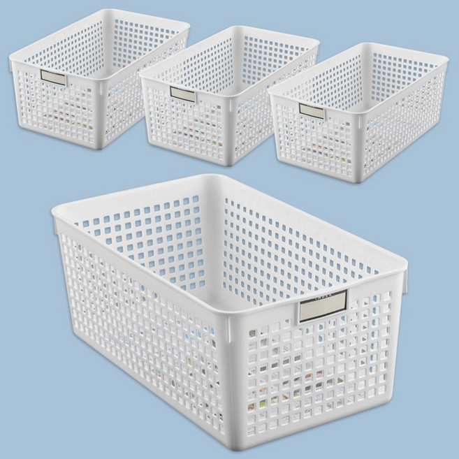 이노마타 네임바스켓 WIDE (no.4582) 팬트리 수납 정리바구니 생활용품 정돈, 4개