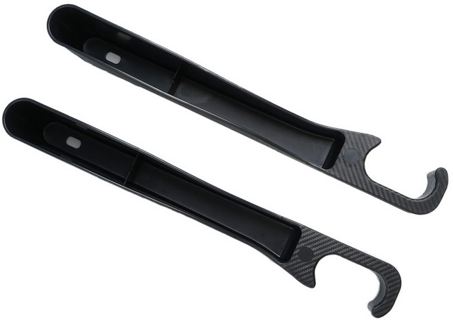 OFFCURVE TPE 자동차 시트 틈새 수납함 2종 세트 차량용 사이드 포켓 메우개, 1개, 검정색