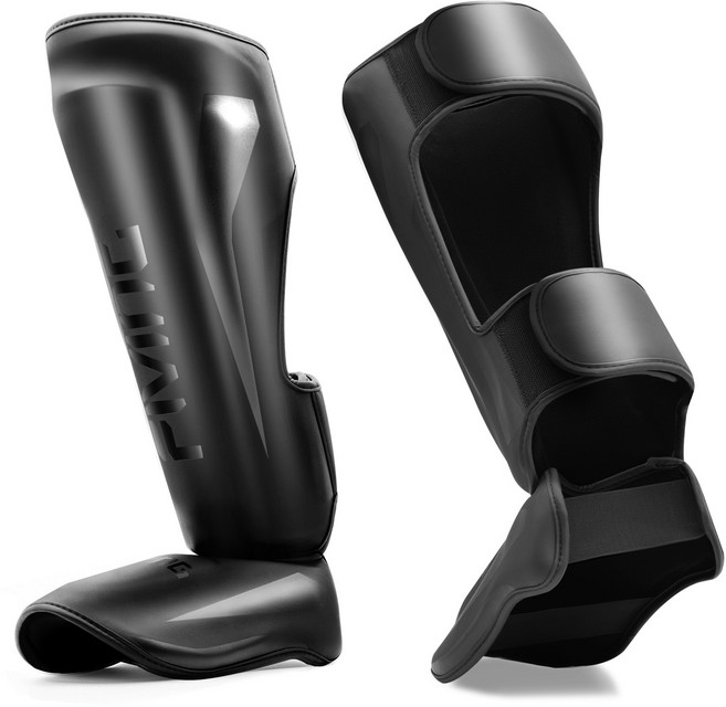 FIVING 킥복싱 무에타이 다리 보호장비 정강이 보호대 격투기 태권도, 1세트, 블랙