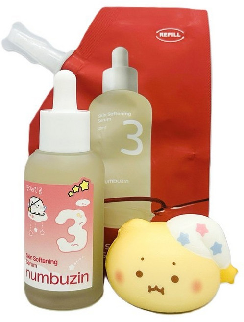 넘버즈인 망그러진곰 3번 보들보들 결 세럼 50ml + 리필 50ml(+망곰 스트레스볼), 2개