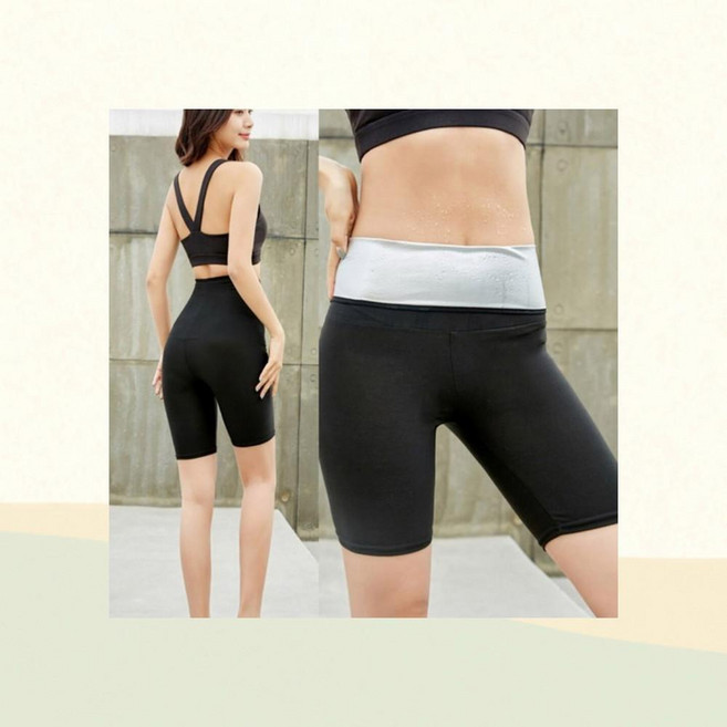 땀복 다이어트 요가복 5부 체온상승 레깅스 팬츠 실버코팅 헬스 운동복