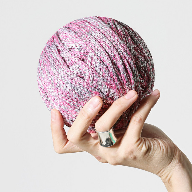 슈퍼스토리 핸드메이드 얀 뜨개실 볼드 실버니팅볼 골드니팅볼 5mm 300g (패턴가이드 SV05GUIDE1 포함), 1개, 트위그 핑크 실버 300g