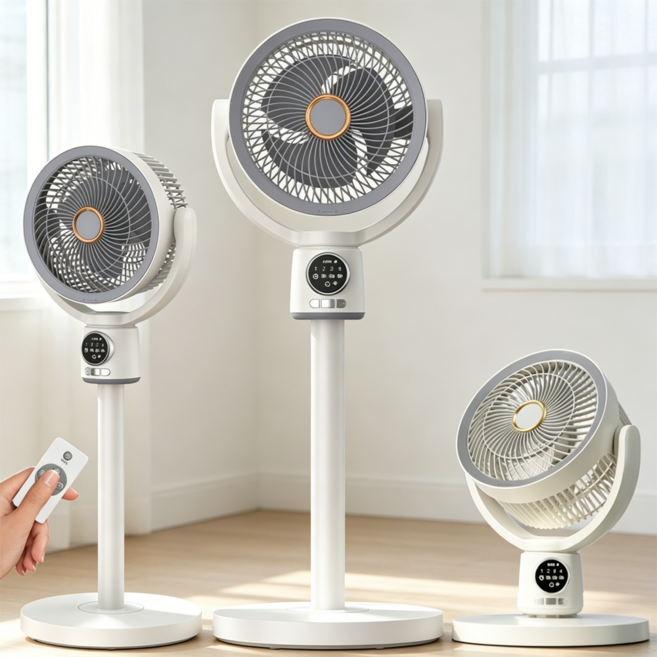 Ambition 무선 스탠드형 리모컨 서큘레이터 USB 대형 선풍기, F188-화이트