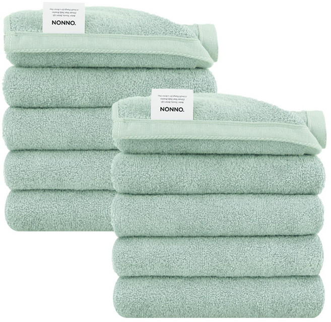 NONNO 국산 여름 수건 140g 30수 호텔수건, 10개, 블라썸 민트