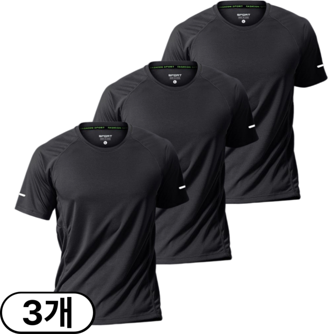 3P세트 클로멜로 남녀공용 스포츠 기능성 반팔 티셔츠 여름 냉감 쿨티