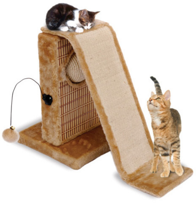 고양이 천연 대나무 밤부 사이잘 펀치 스크래쳐 타워, 1개, 단품