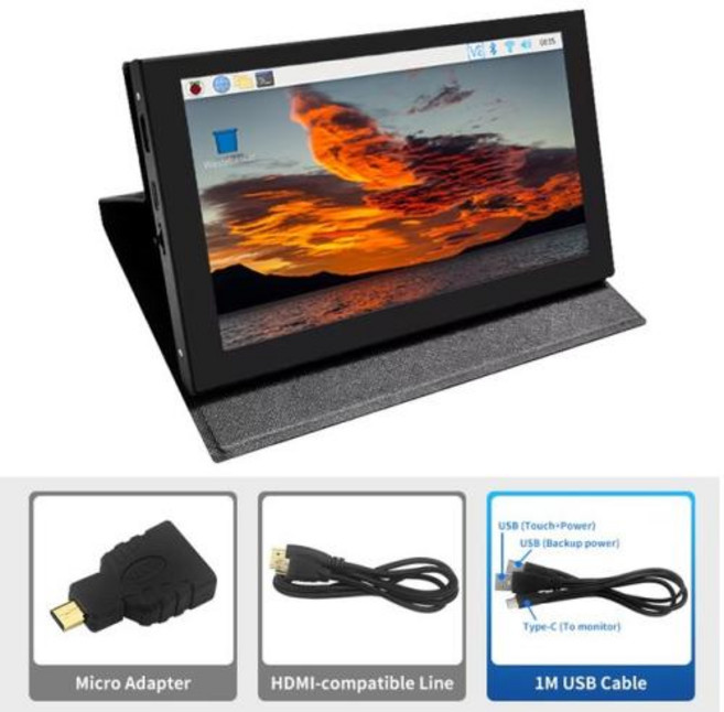 터치스크린 터치모니터 사이니지 인치 미니 호환 범용 라즈베리 파이 윈도우 디스플레이 게임 콘솔 케이스 홀더 포함, [01] 7in, 없음, 1) 7 Inch, 01 7 Inch IPS