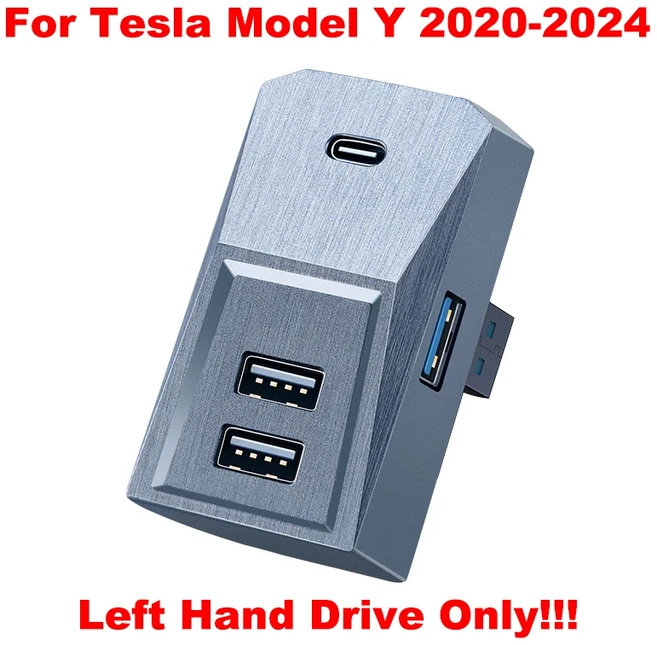 Tesla Model Y 2020-2024 왼손잡이 용 글러브 박스 도킹 스테이션 빠른 충전기 USB 허브 어댑터 전원 분배, 01 Glovebox Usb Hub