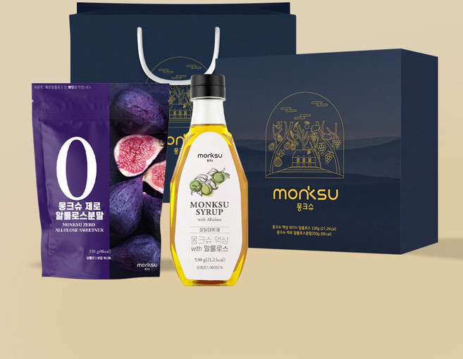 몽크슈 알룰로스 선물세트 (액상+분말) 쇼핑백 포함 1세트, 1개, 530g