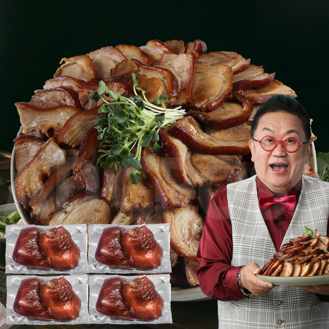 [인포벨]애드크로스 홈쇼핑 심가네 씨육수 뼈없는 족발 흑마늘 앞족 동대문 명가 밀키트 캠핑 술안주, 1세트, 1000g