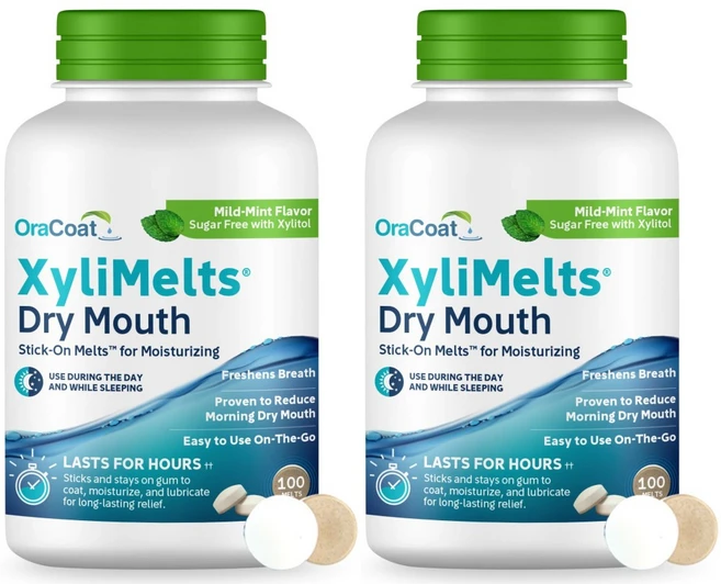 자일리멜츠 잇몸에 붙이는 자일리톨 오라코트 마일드 민트 100정 12주분, 2개 - 쿠팡