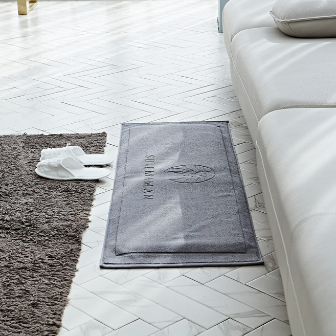 국내생산 100% 순면 발매트 92*40cm L 사이즈 주방 거실 욕실 베란다 쇼파 침대 다용도, 격자, 핑크