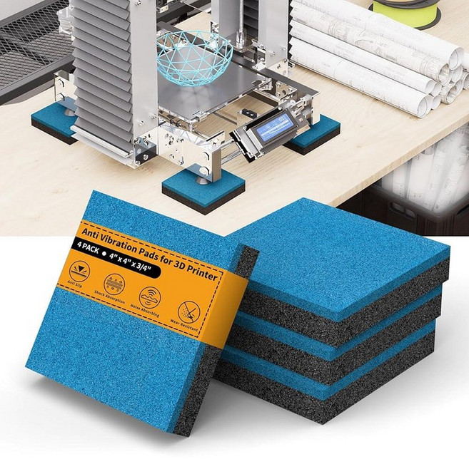 LBG Products 4 Pack Rubber Anti Vibration Pads 4 x 4 inches Odorless Vibration Rubber Pad for 3D, 4 x 4 inch