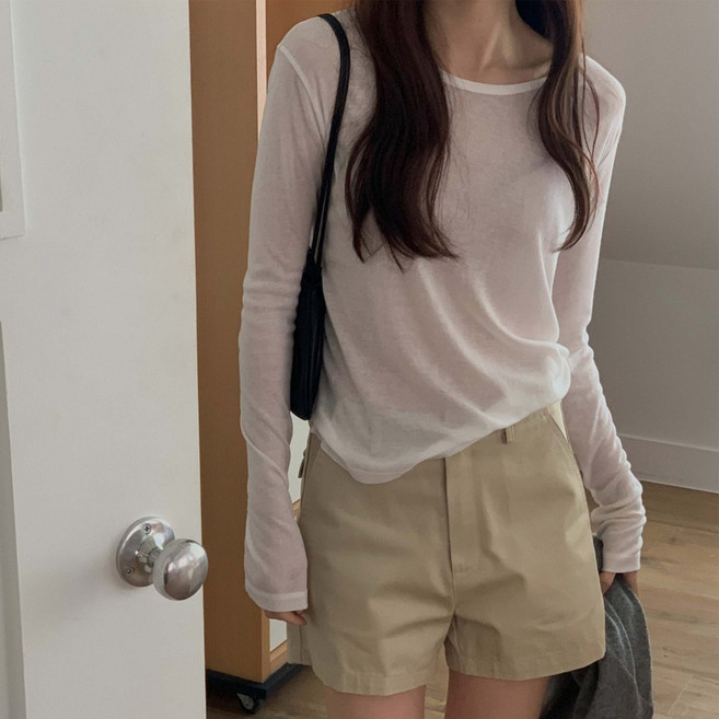 r166 제로 텐셀티 시스루 긴팔티 레이어드 이너티