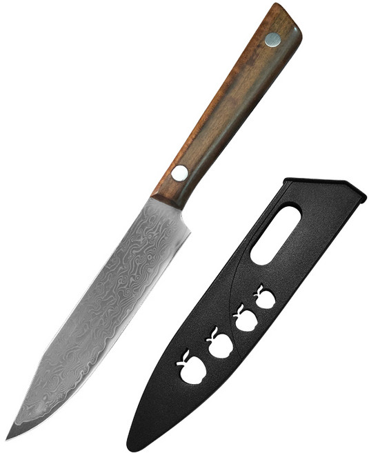 다마스커스 강철 유틸리티 나이프 본딩 파링 슬라이스 식칼 정육점 바베큐 빵 나무 손잡이 요리 절단 도구, 1개, 01 Style A