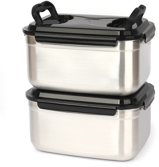 키친아트 국산 연마제 없는 스텐304 김치통 김장김치, 2개, 9.5L