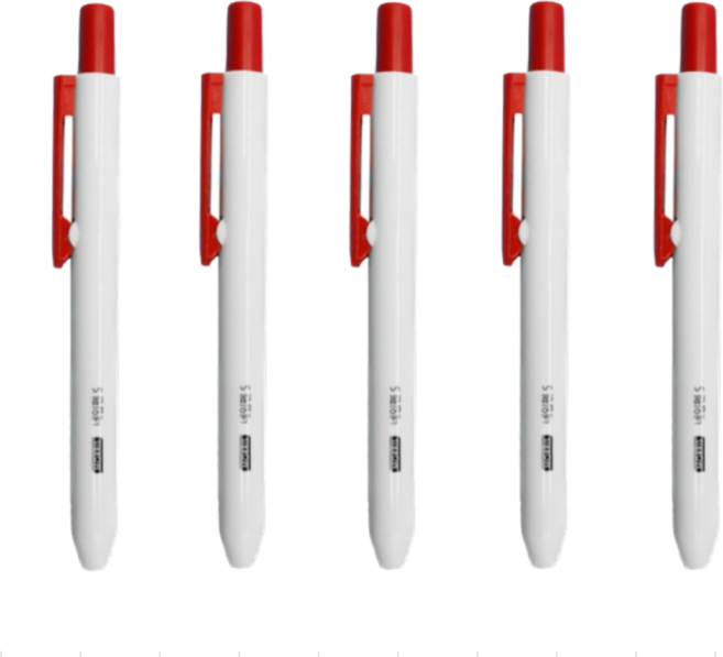 네임펜 1+1+1+1+1 (5개세트), 레드, 5개