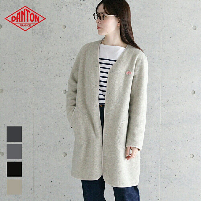 단톤 후리스 롱 재킷 가디건 경량 크루넥 노카라 JD-8992 25AW