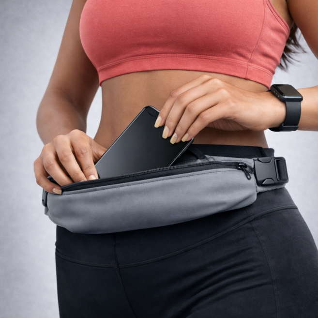 컴윗미 러닝벨트 플립 운동 벨트, 그레이, 1개