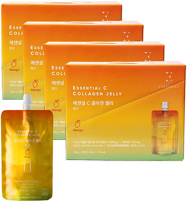 에브리데이즈 에센셜 C 콜라겐 곤약 젤리 망고, 4박스, 150g