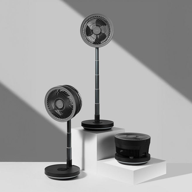 프롬비 타워스톰 무선 접이식 써큘레이터 선풍기 FG261, 쿨그레이