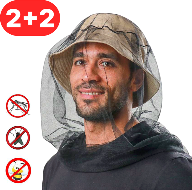 샌디르 휴대용 얼굴 방충망 머리 모기망 등산 낚시 벌초 레저용, 4개