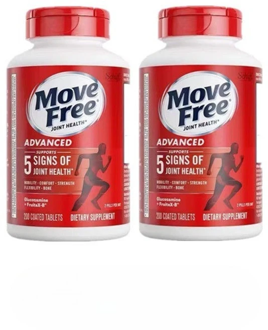 쉬프 무브 프리 조인트 헬스 어드밴스드 플러스 MSM 콘드로이틴 글루코사민 레드 200정 2개 - 쿠팡
