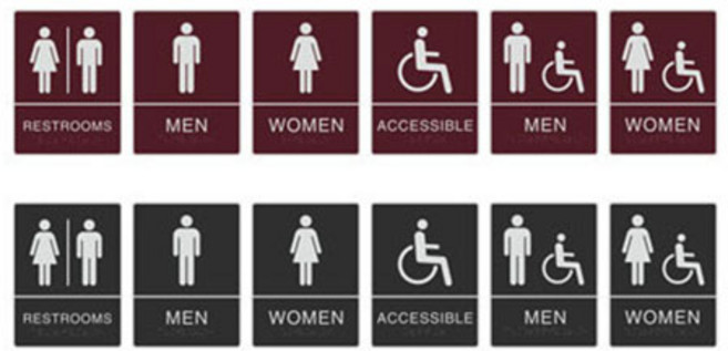 완성 고급형 화장실 점자표찰(ABS사출) / 화장실 촉지판, T1 공용화장실, 1개