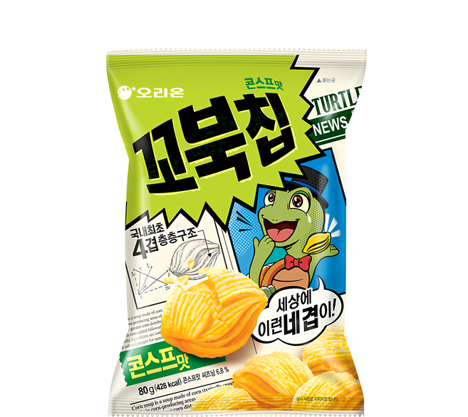 ORION 好麗友 烏龜玉米脆片 玉米濃湯口味, 80g, 1包