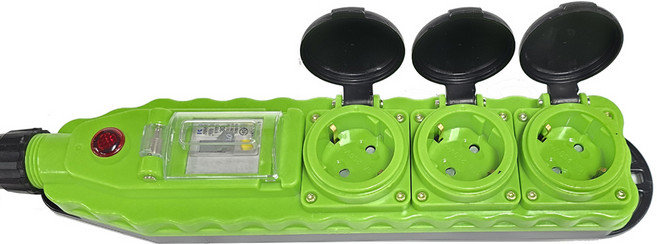 30A 누전차단기 멀티탭 산업용 방수 방우 멀티탭 고용량 멀티탭 BY-52 3구, 1개, 그린, 1cm
