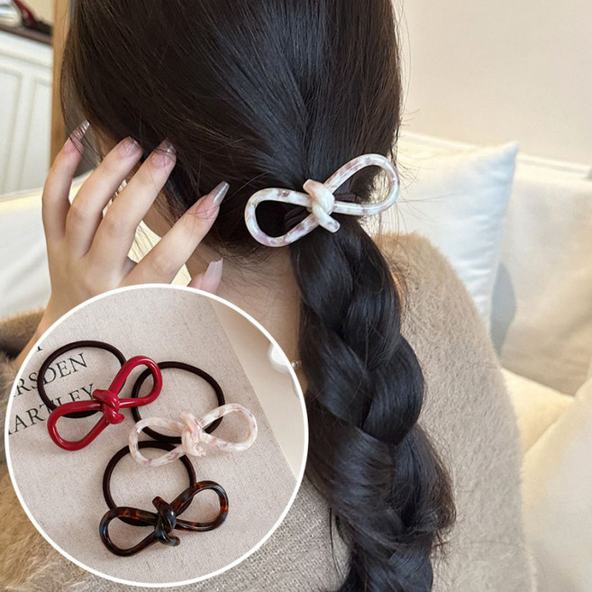 ZMBIRD 여성 머리끈 펀칭 리본 고무줄 3종세트 N3993