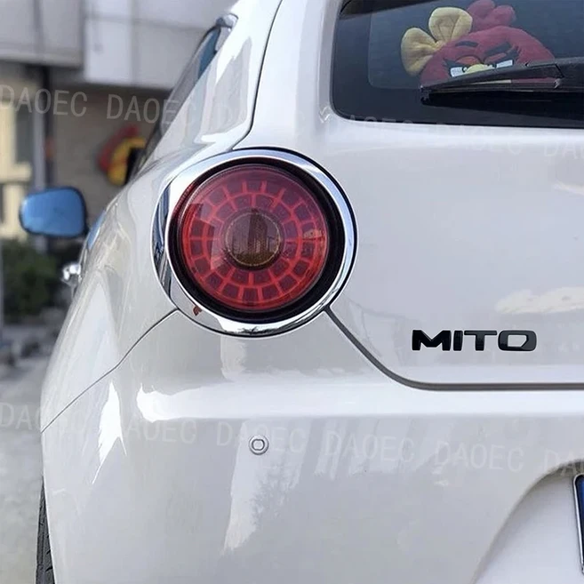 호환 MITO 테일 레터 배지 트렁크 엠블럼 자동차 스티커 알파 로미오 미토 액세서리 새 버전, 03 Black