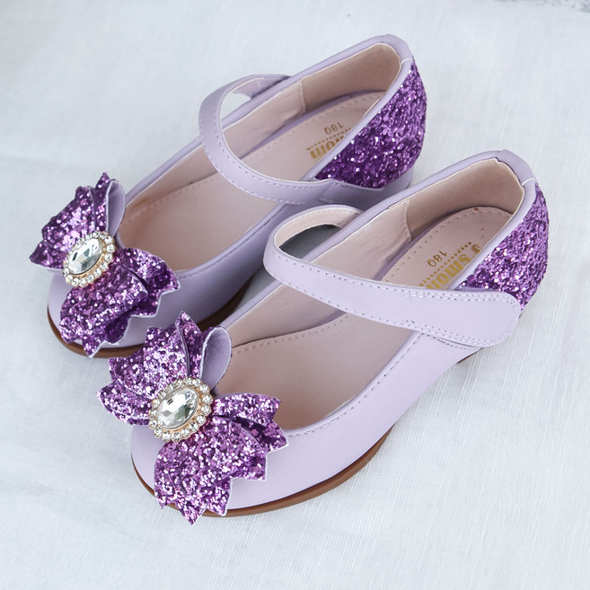 달콩슈 여아용 큐빅 리본 메리제인 굽 구두 DKS892